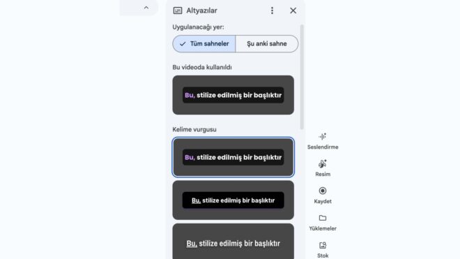 Google Vids, stilize altyazı altyapısıyla güncellendi